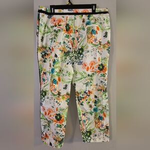 Gabby Isabella Women's Spring Floral Print Capris Pants Size 16